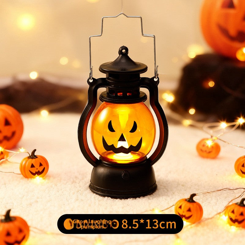 Halloween Retro Small Oil Lamp Pumpkin Lantern Ghost Lamp Luminous Night Light