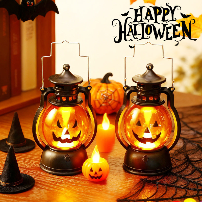 Halloween Retro Small Oil Lamp Pumpkin Lantern Ghost Lamp Luminous Night Light