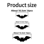Halloween 3D Spider Bat LED Flashing Wall Stickers Decoration