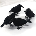 Simulated Black Crow Feather Halloween Decoration