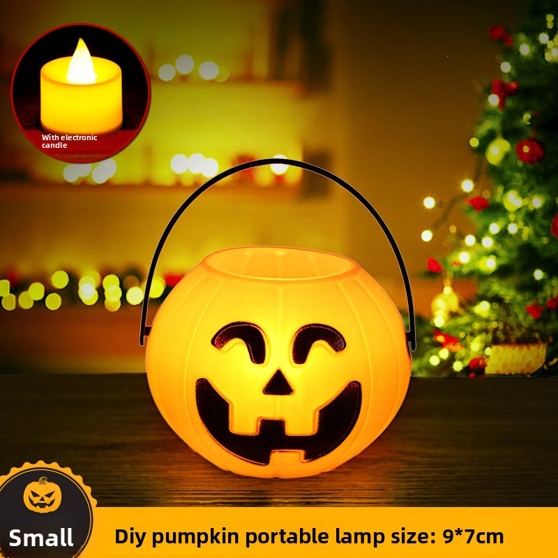 Halloween Retro Small Oil Lamp Pumpkin Lantern Ghost Lamp Luminous Night Light