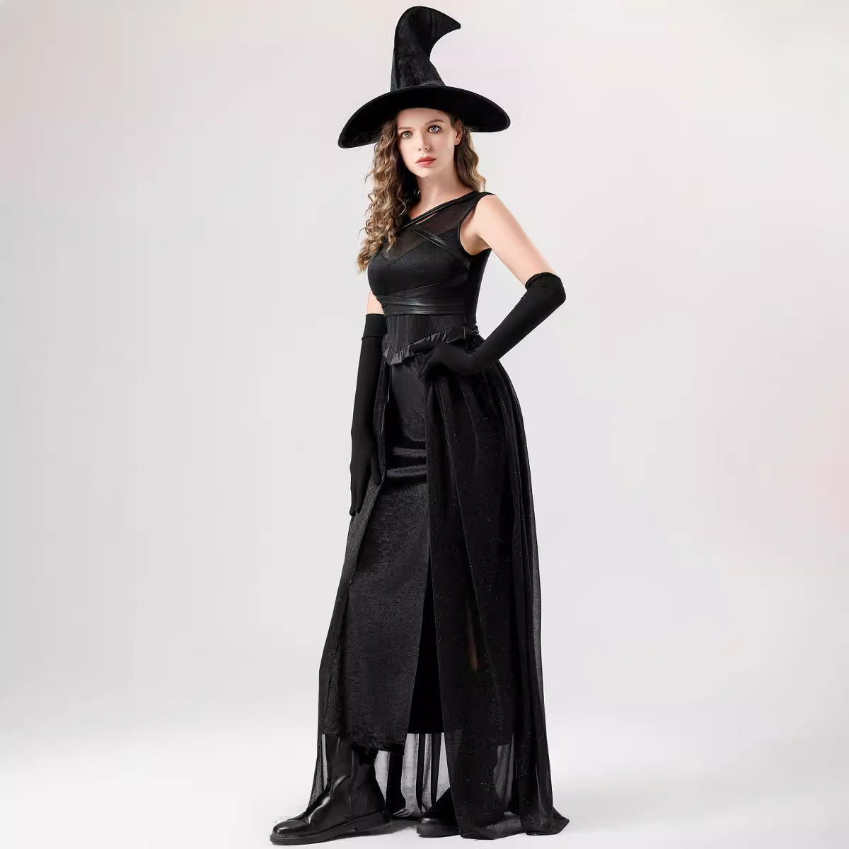 Halloween Costume Dress with Hat and Gloves