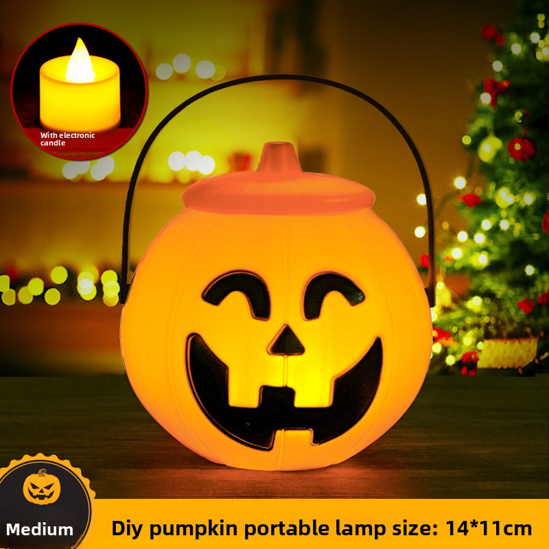 Halloween Retro Small Oil Lamp Pumpkin Lantern Ghost Lamp Luminous Night Light