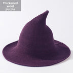 Knitted Witch Hat Foldable Pointed Halloween Costume Accessory