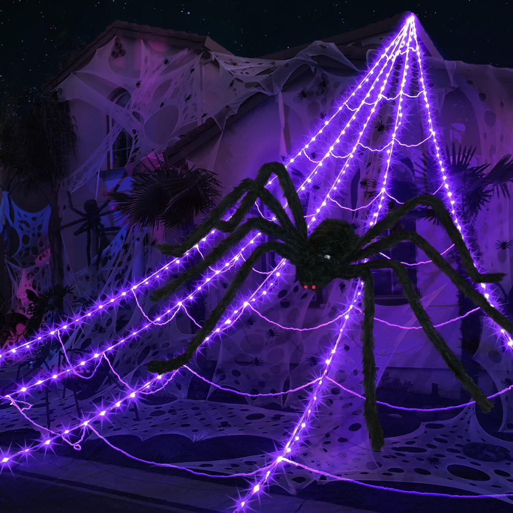 Halloween spider web luminous triangulated web