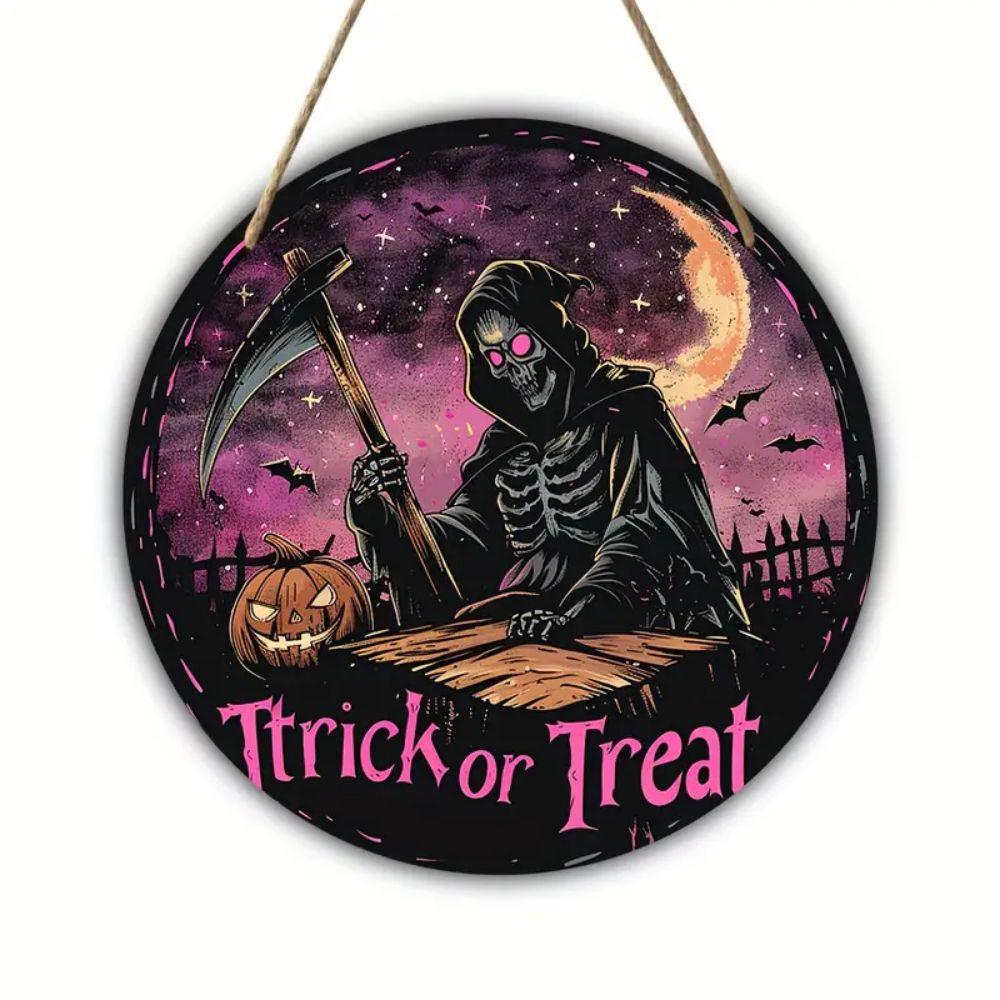 Halloween Stand Wooden Craft House Number Hanging Decoration