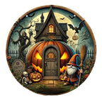 Halloween Stand Wooden Craft House Number Hanging Decoration
