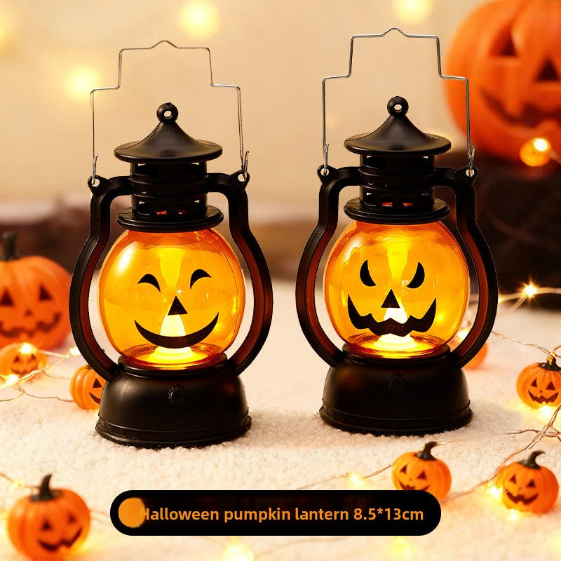 Halloween Retro Small Oil Lamp Pumpkin Lantern Ghost Lamp Luminous Night Light