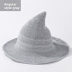 Knitted Witch Hat Foldable Pointed Halloween Costume Accessory