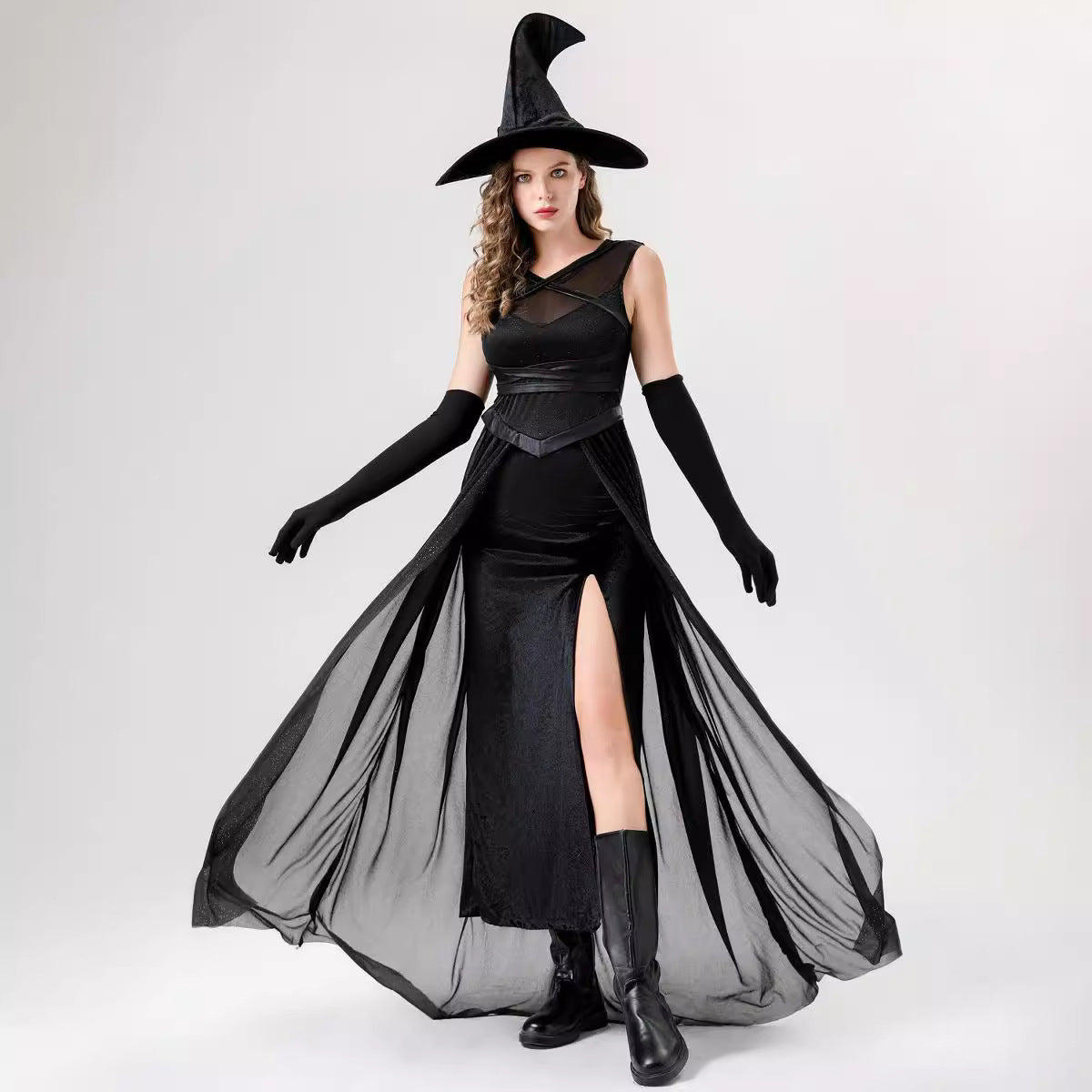 Halloween Costume Dress with Hat and Gloves