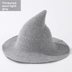 Knitted Witch Hat Foldable Pointed Halloween Costume Accessory