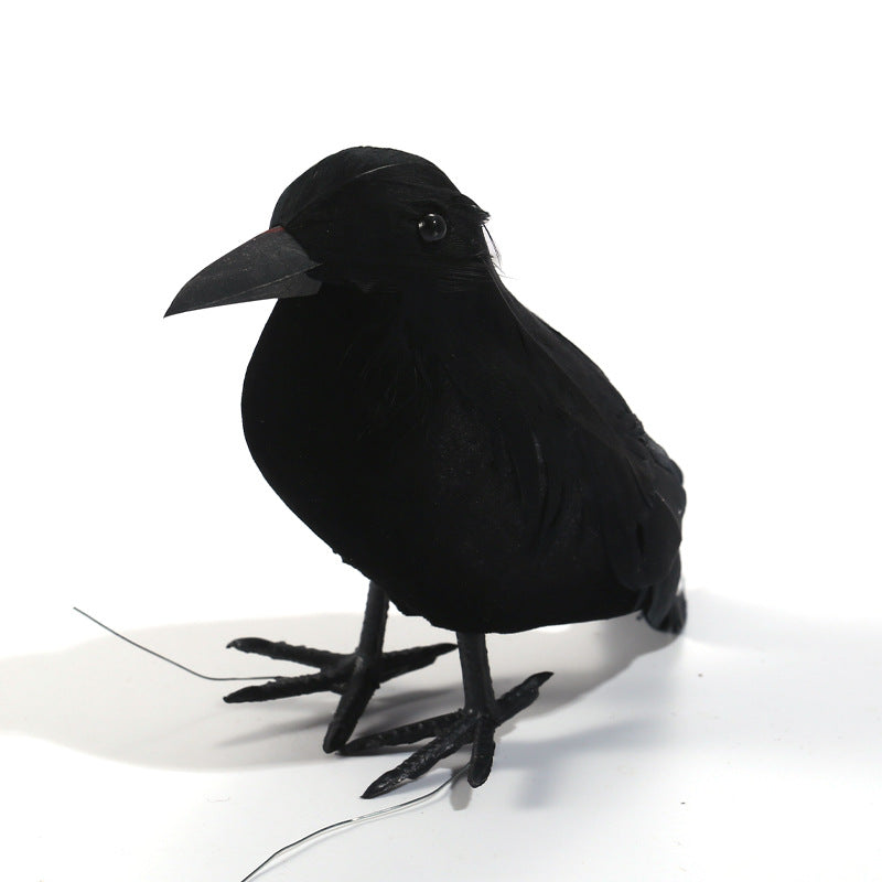 Simulated Black Crow Feather Halloween Decoration