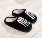 Halloween Cotton Slippers for Men Women Winter Warm Skull Ghost Pumpkin Indoor Home Slippers