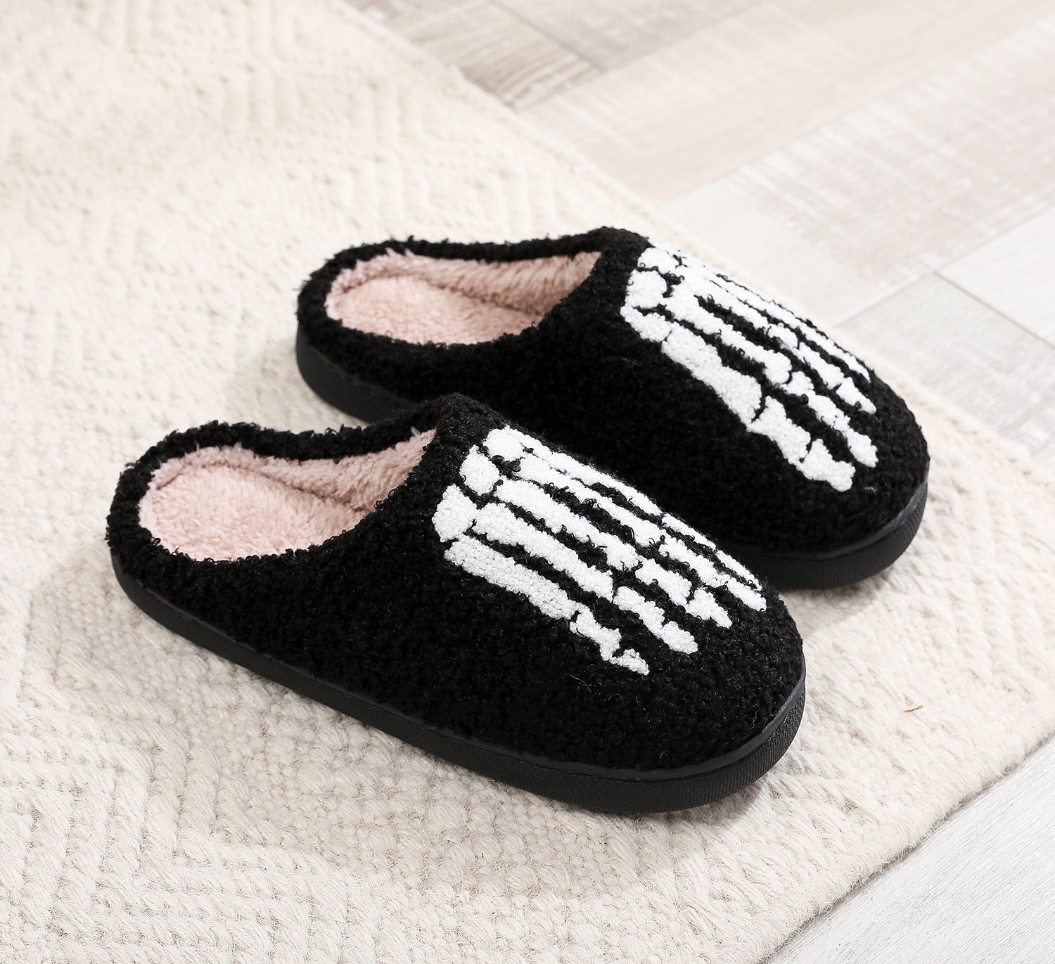 Halloween Cotton Slippers for Men Women Winter Warm Skull Ghost Pumpkin Indoor Home Slippers
