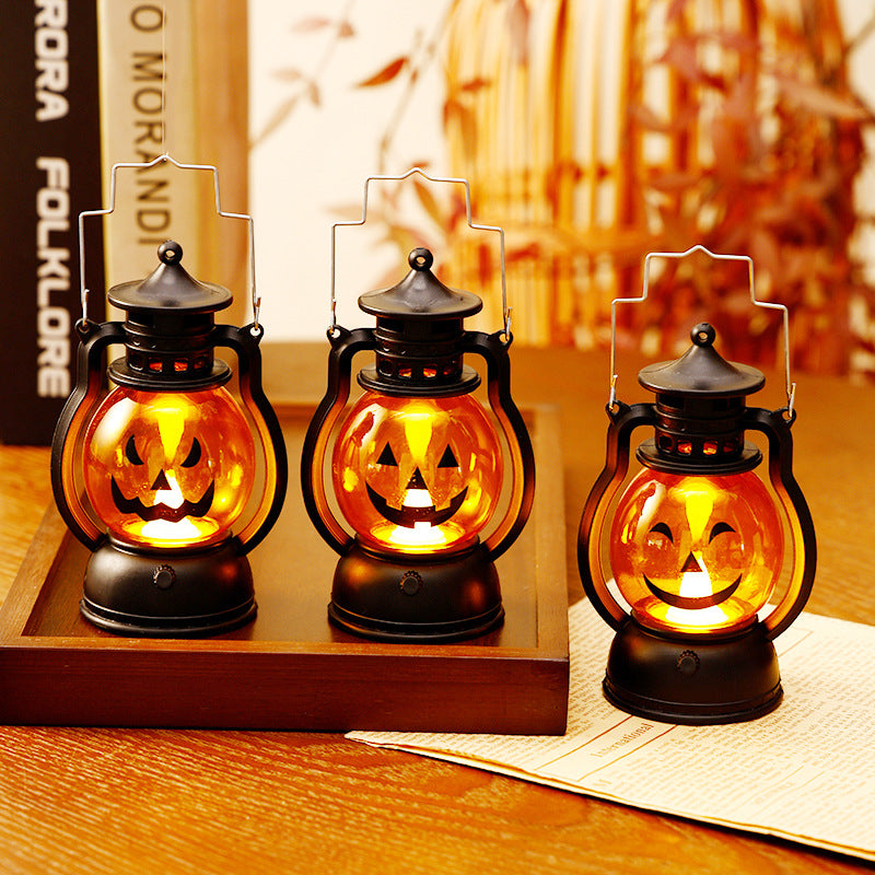 Halloween Retro Small Oil Lamp Pumpkin Lantern Ghost Lamp Luminous Night Light