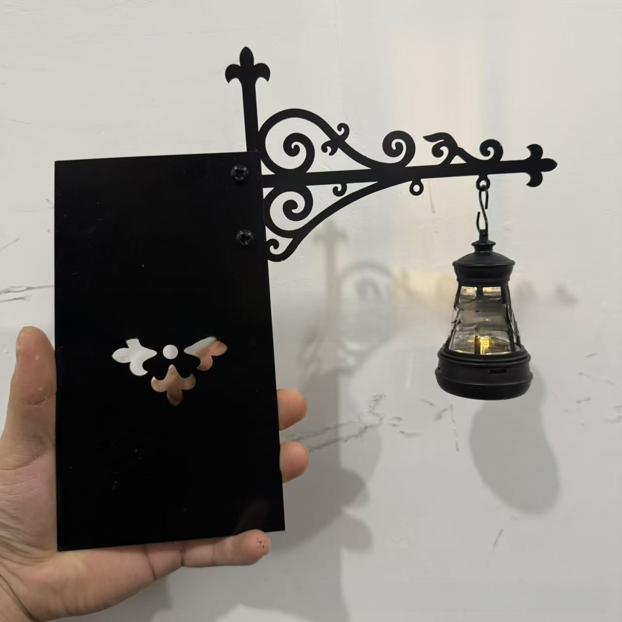 Decorative Iron Lantern Light for Shelf Desk Garden