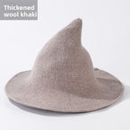 Knitted Witch Hat Foldable Pointed Halloween Costume Accessory
