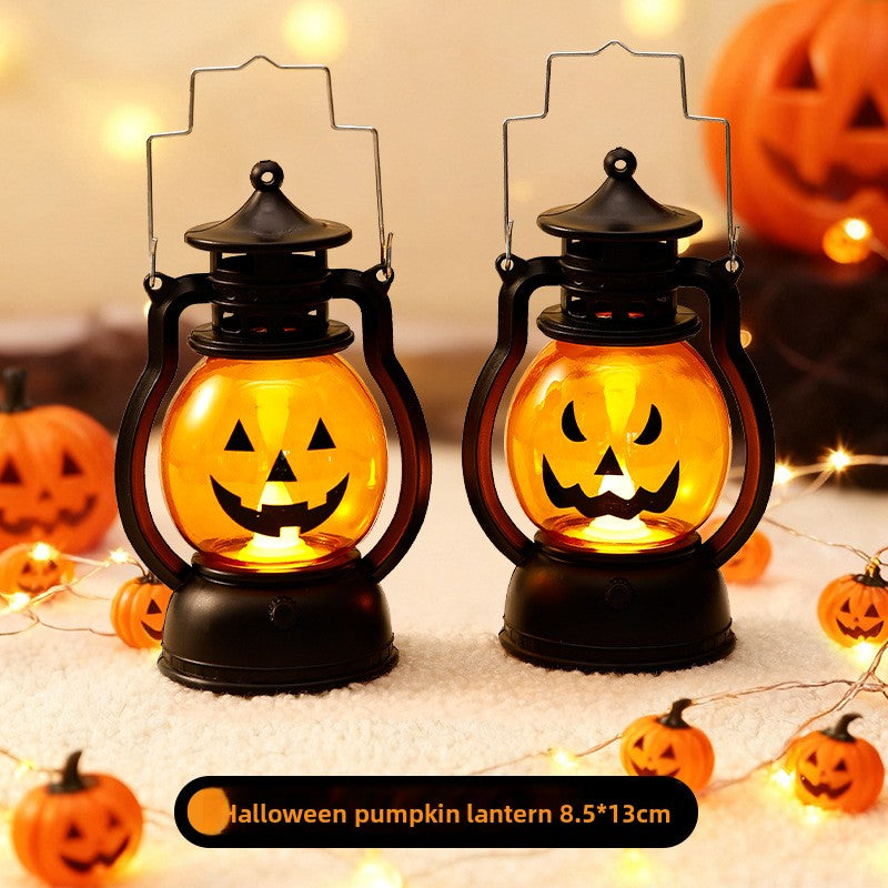Halloween Retro Small Oil Lamp Pumpkin Lantern Ghost Lamp Luminous Night Light