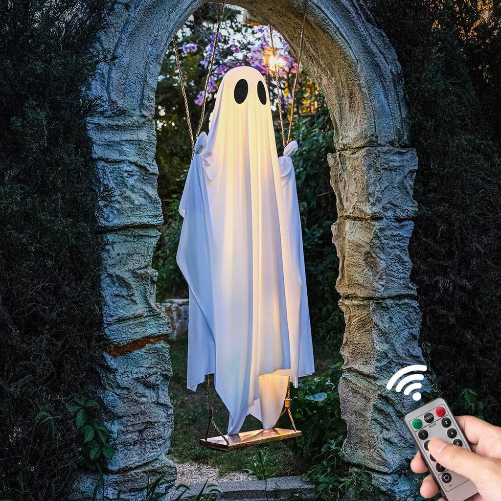 Large Glowing Halloween Skeleton Ghost Hanging Decoration