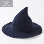 Knitted Witch Hat Foldable Pointed Halloween Costume Accessory