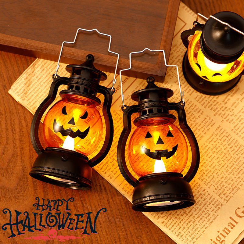 Halloween Retro Small Oil Lamp Pumpkin Lantern Ghost Lamp Luminous Night Light