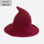 Knitted Witch Hat Foldable Pointed Halloween Costume Accessory