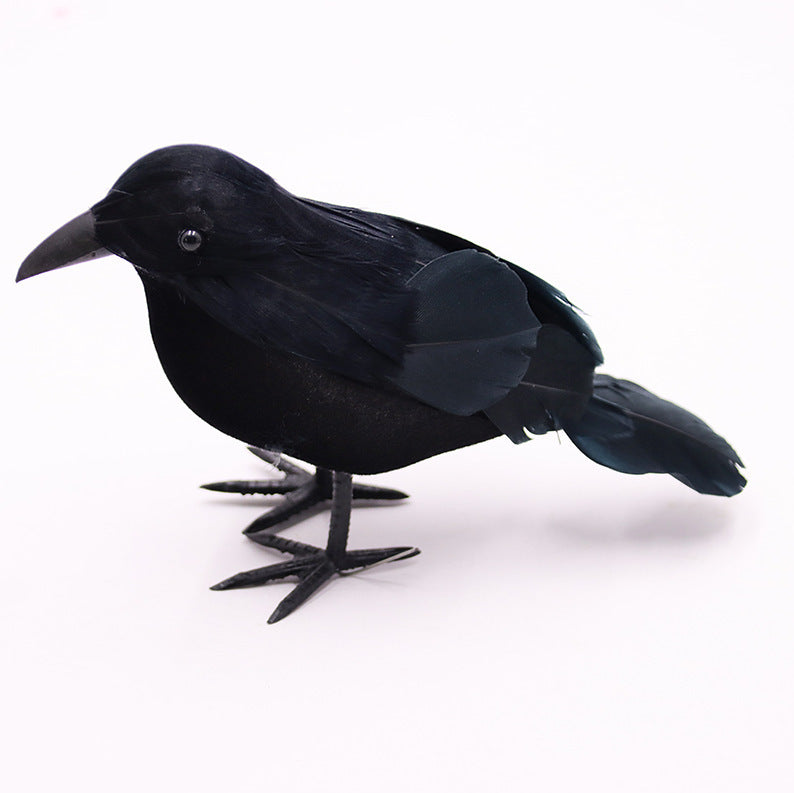 Simulated Black Crow Feather Halloween Decoration