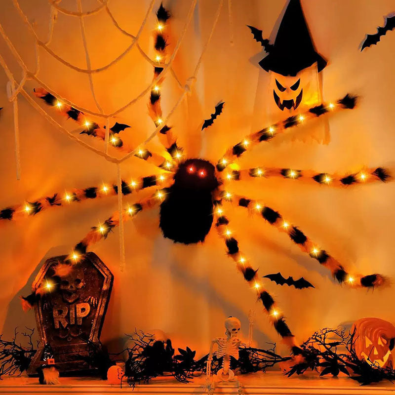 Halloween spider web luminous triangulated web