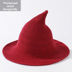 Knitted Witch Hat Foldable Pointed Halloween Costume Accessory