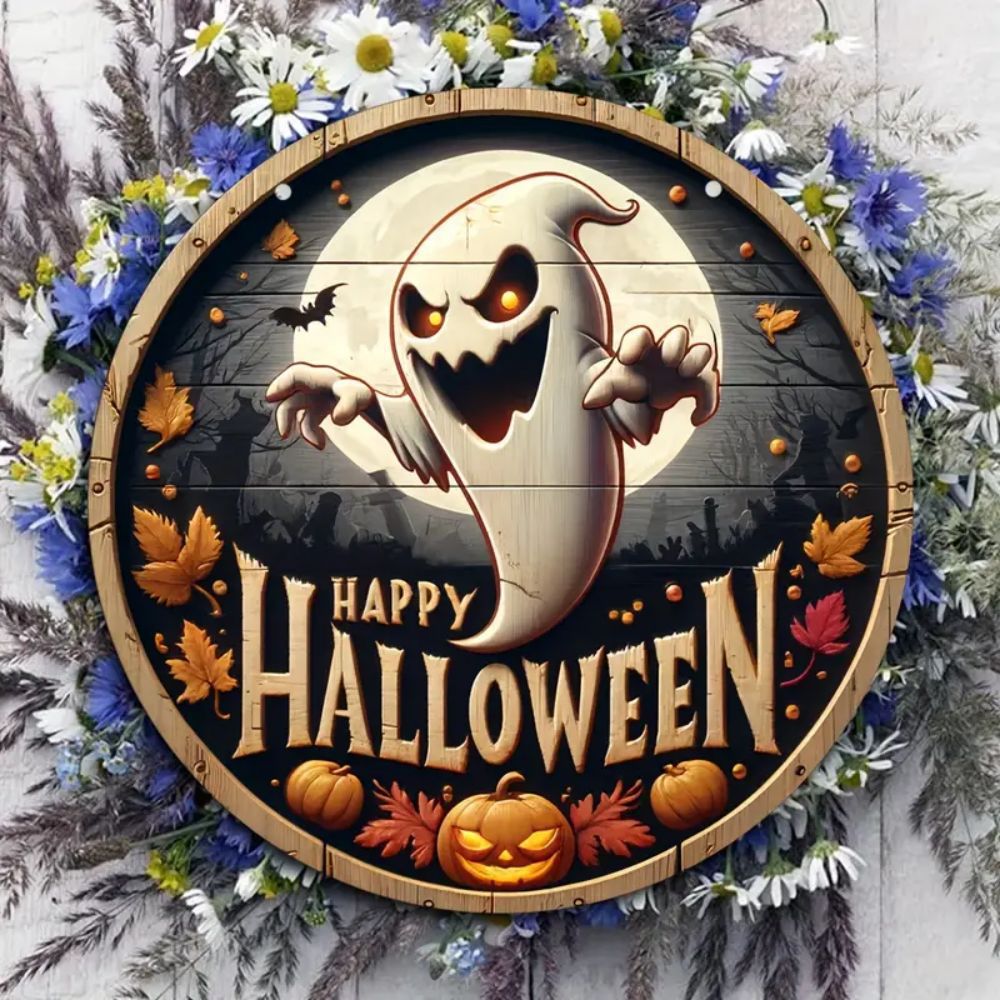 Halloween Stand Wooden Craft House Number Hanging Decoration