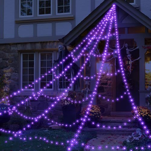 Halloween spider web luminous triangulated web