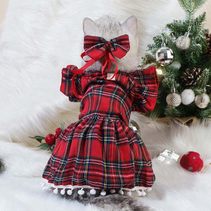 Halloween Christmas Pet Dog Dress Wizard Skirt Bat Costume