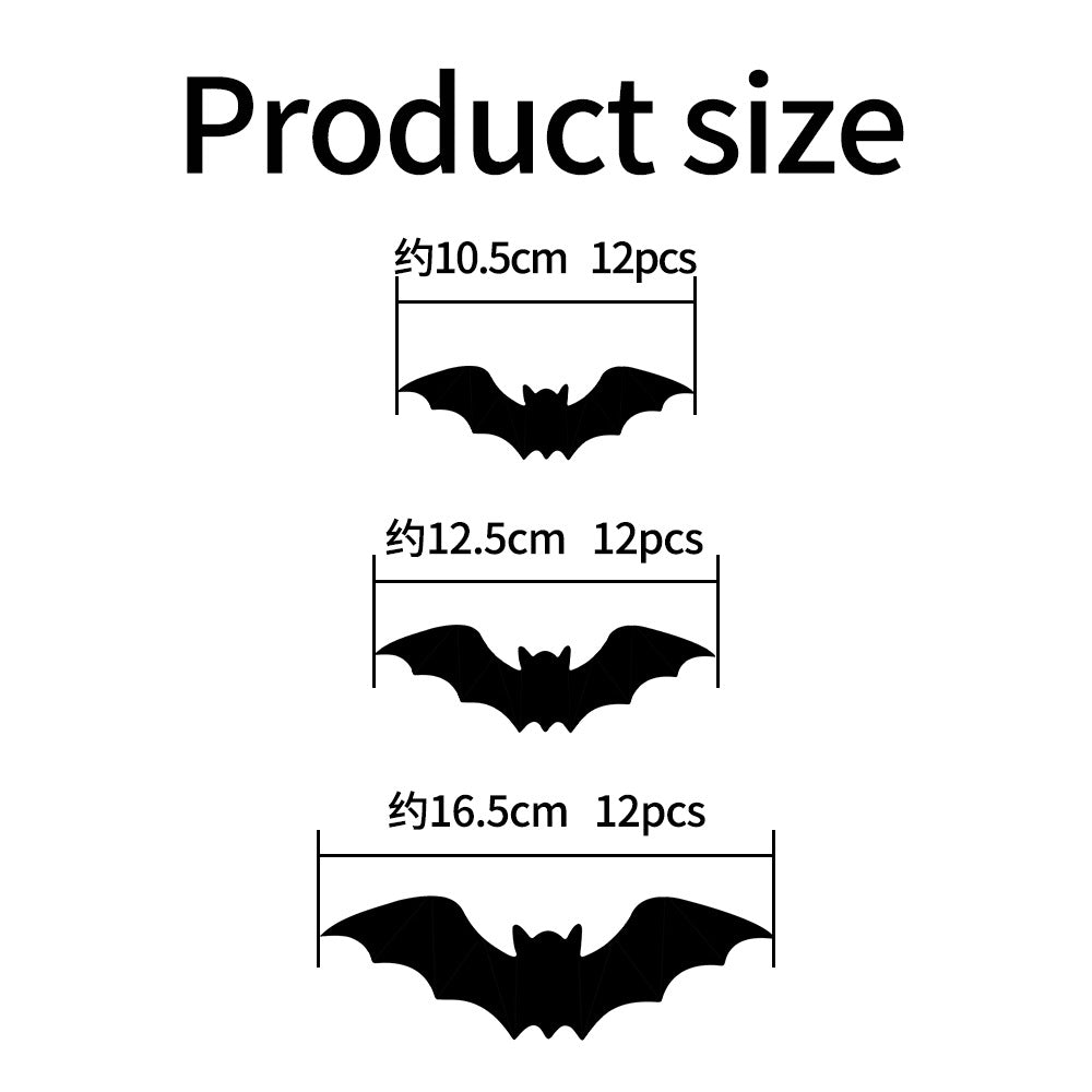 Halloween 3D Spider Bat LED Flashing Wall Stickers Decoration