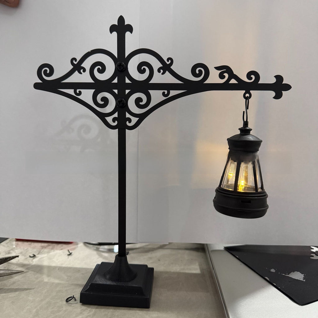 Decorative Iron Lantern Light for Shelf Desk Garden