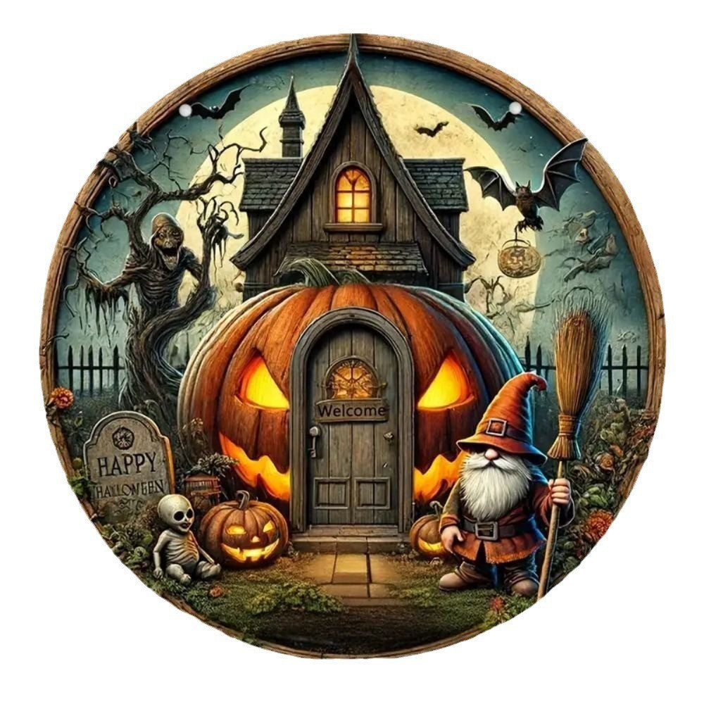 Halloween Stand Wooden Craft House Number Hanging Decoration