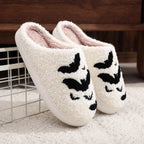 Halloween Cotton Slippers for Men Women Winter Warm Skull Ghost Pumpkin Indoor Home Slippers