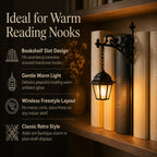 Decorative Bookshelves Illuminate Library Lanterns
