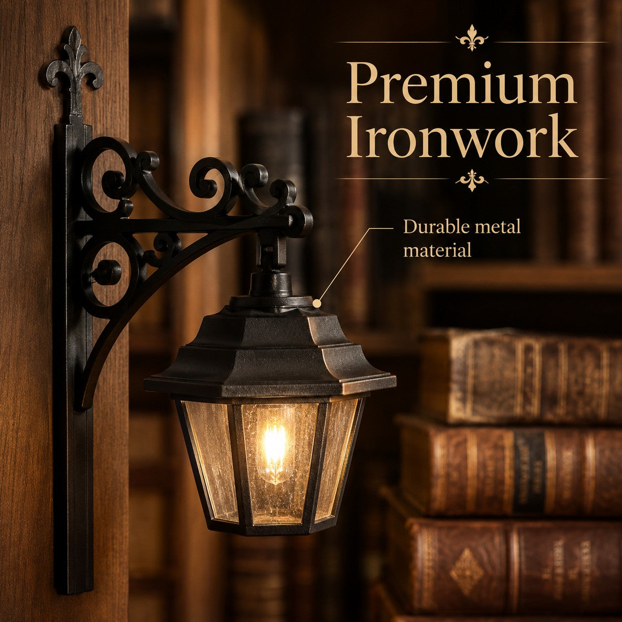 Decorative Bookshelves Illuminate Library Lanterns