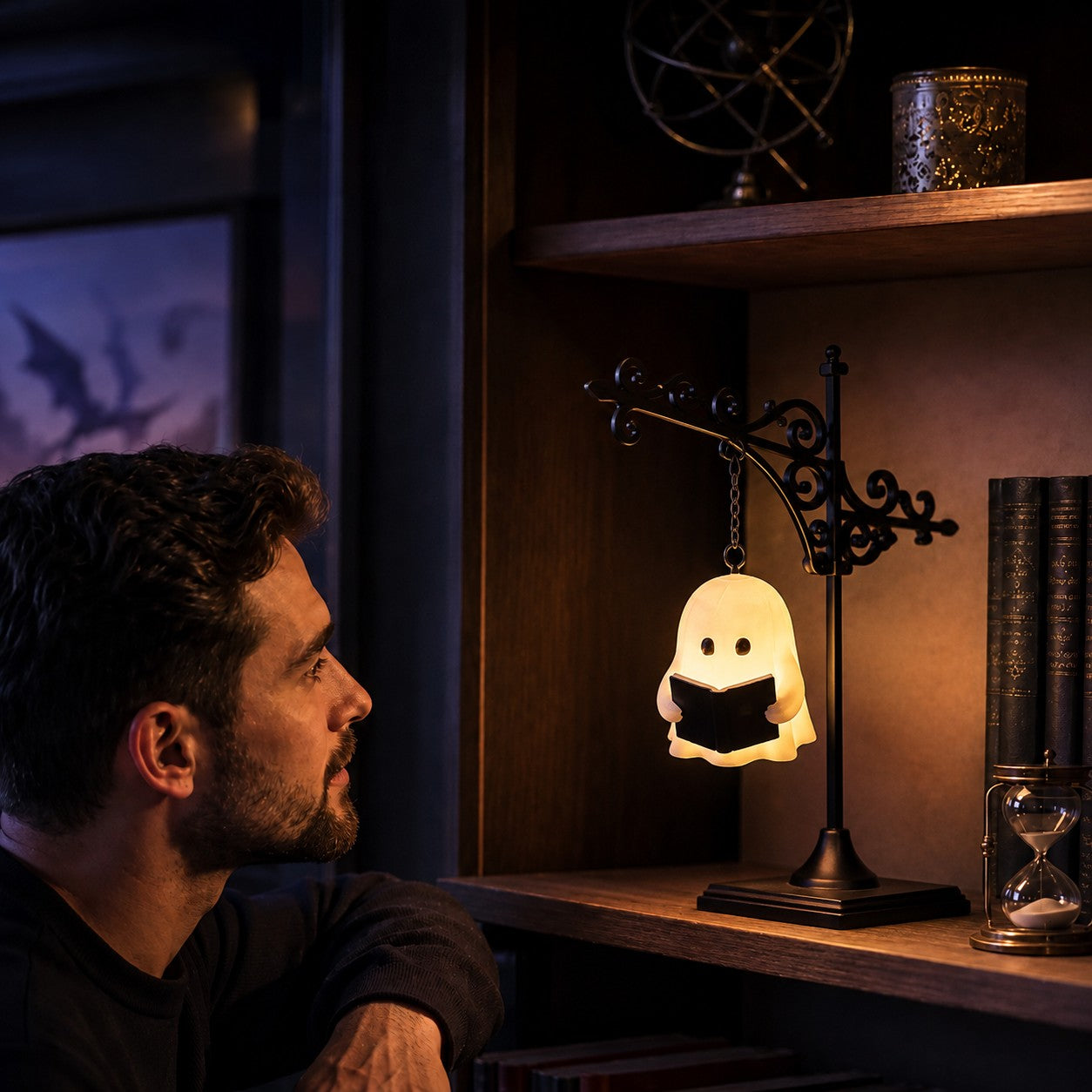 Ghost Reading Lantern – LED Bookshelf Night Light