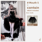 Gothic Halloween Costume Black Red Dress