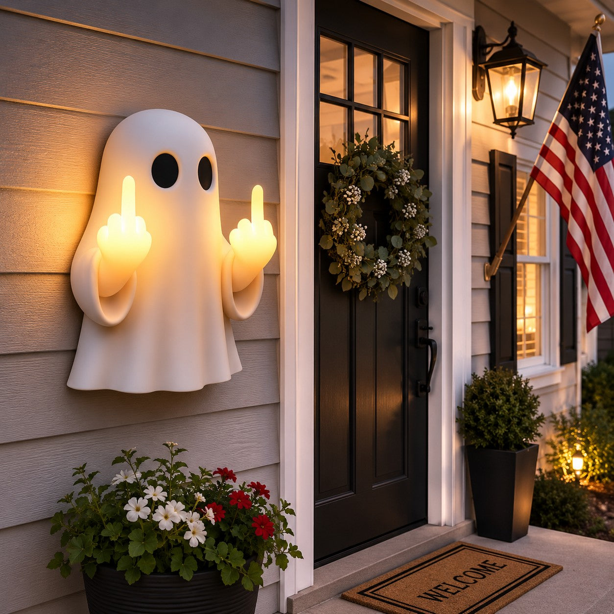 Halloween Ghost Middle Finger Glow Night Light