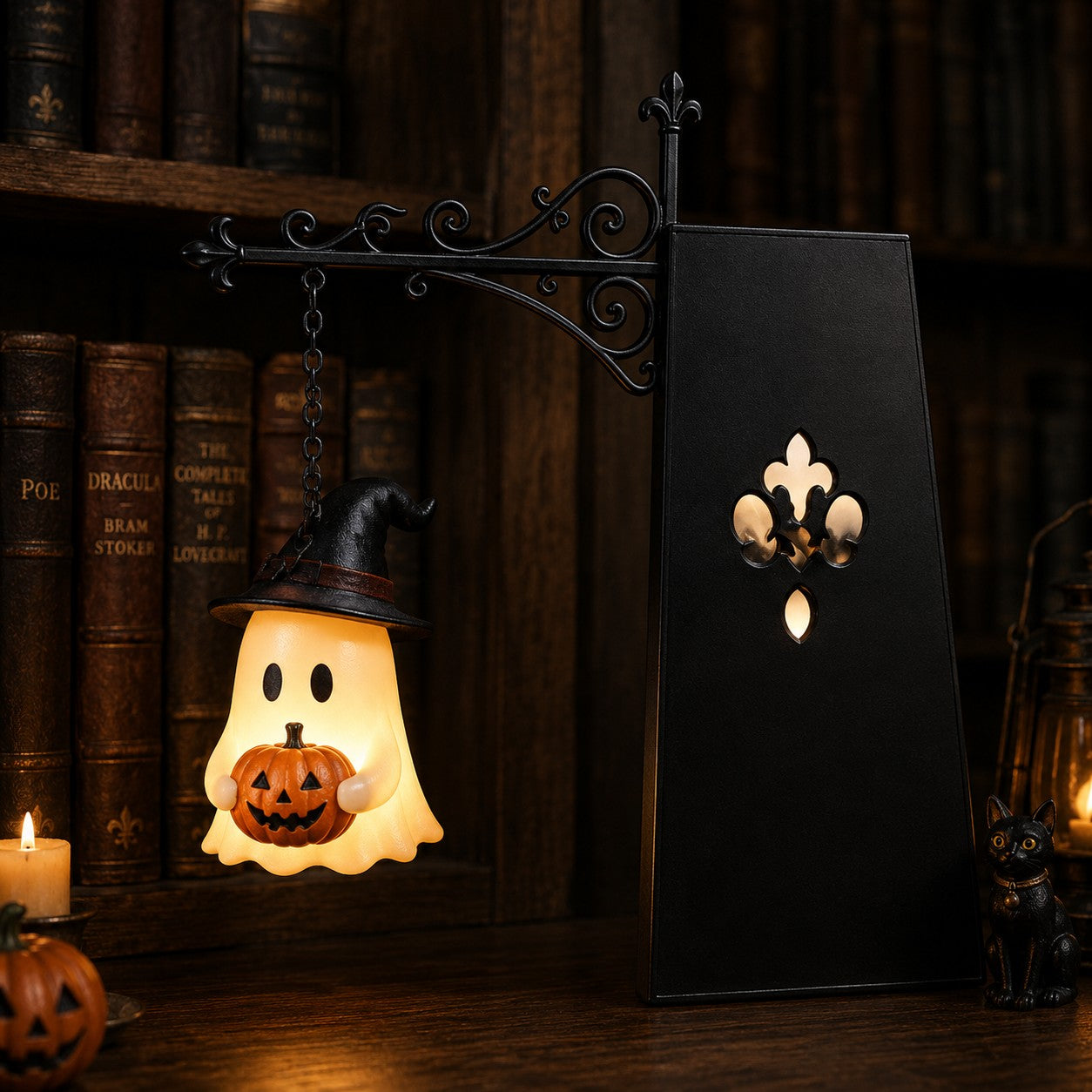 Library Bookshelf Lighting Lantern Iron Crafts