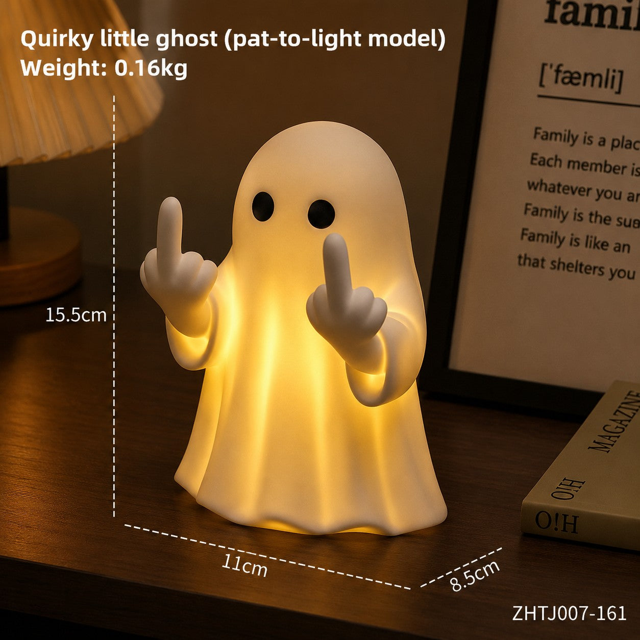 Halloween Ghost Night Light Cute Ghost Reading Desk Lamp