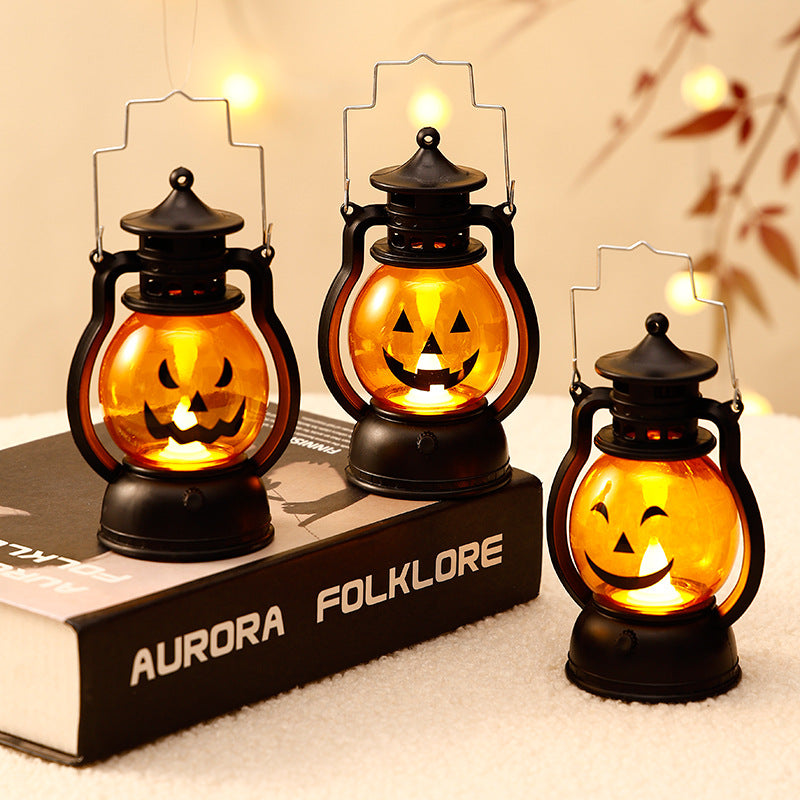 Halloween Retro Small Oil Lamp Pumpkin Lantern Ghost Lamp Luminous Night Light