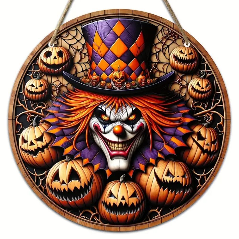 Halloween Stand Wooden Craft House Number Hanging Decoration