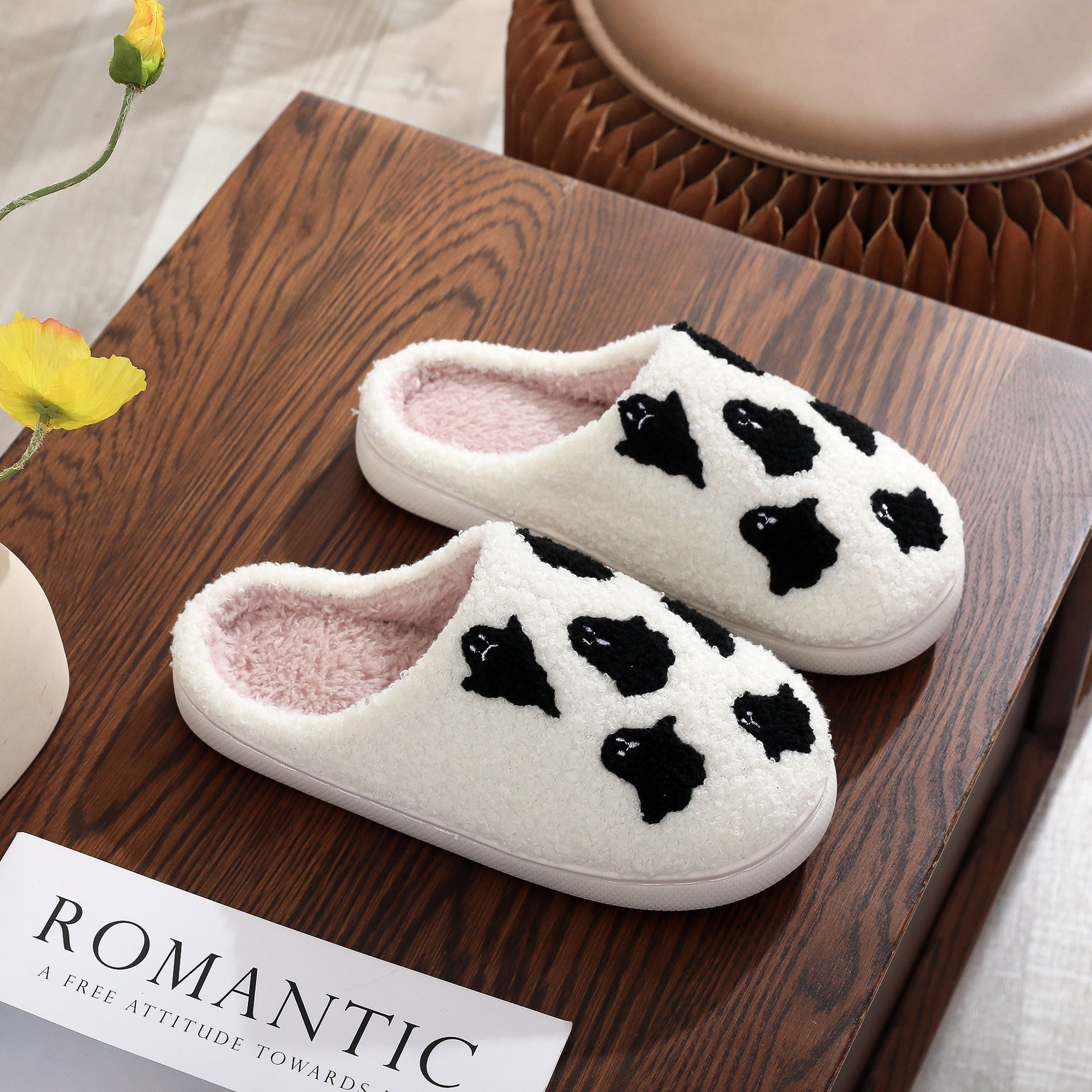 Halloween Cotton Slippers for Men Women Winter Warm Skull Ghost Pumpkin Indoor Home Slippers