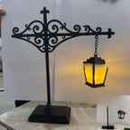 Decorative Iron Lantern Light for Shelf Desk Garden