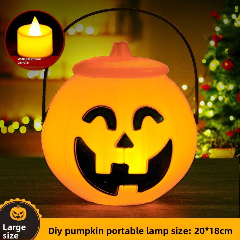Halloween Retro Small Oil Lamp Pumpkin Lantern Ghost Lamp Luminous Night Light