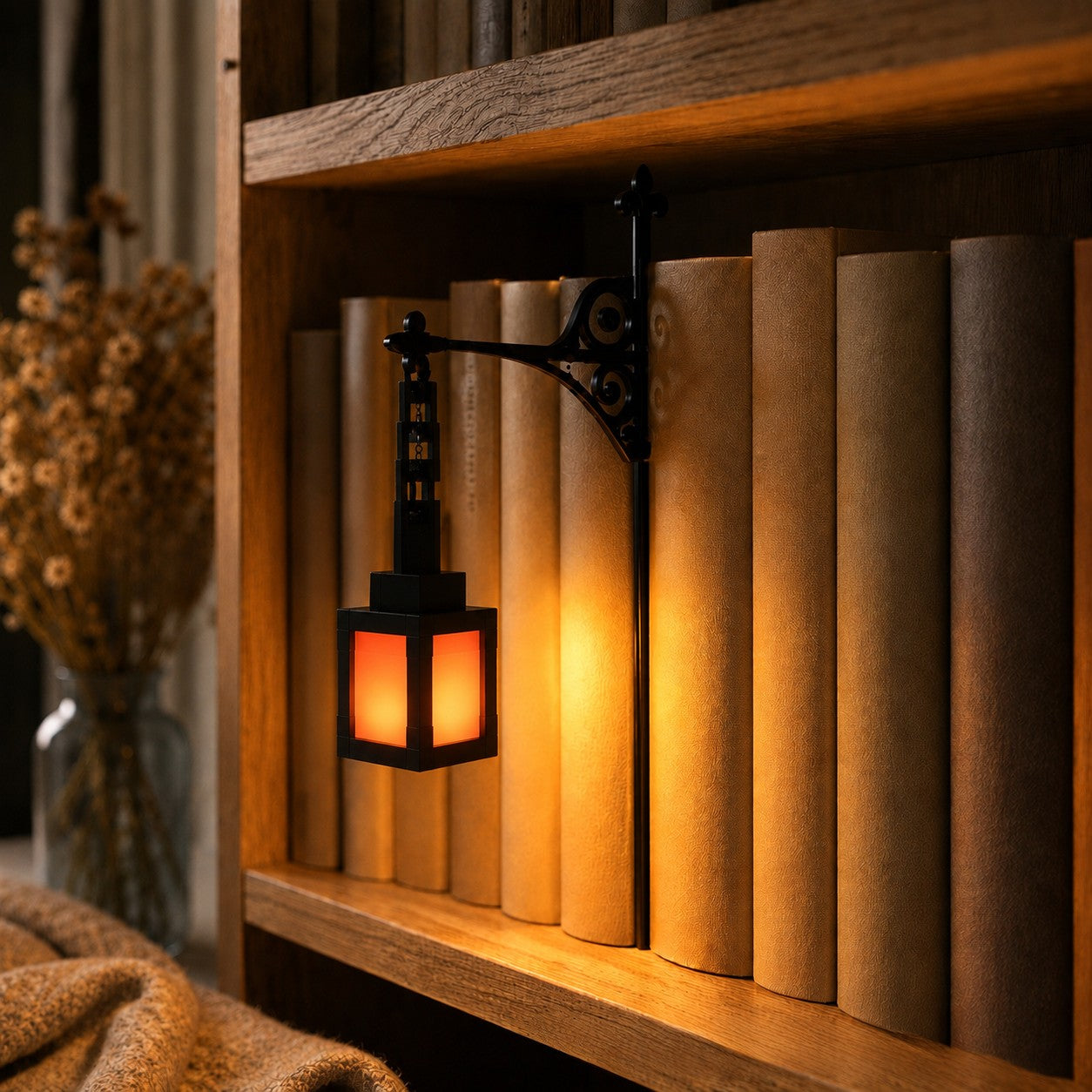 Decorative Iron Lantern Light for Shelf Desk Garden
