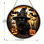 Halloween Stand Wooden Craft House Number Hanging Decoration